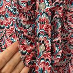 Vintage Lucky Winner button‎ up paisley long sleeve shirt M ruffle high neck Size M Photo 3