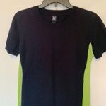 Vintage H Hilfiger Angora Navy and Lime Short Sleeve Sweater Blue Size L Photo 0