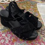Mere black suede wedges with nail heads Size 10 Photo 0