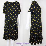 Unique Vintage  X GB Gwynnie Bee‎ Sunflower Black Dress, L Photo 4