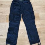 Maniere De Voir  - Mid Rise Cargo Pants in Black Photo 4