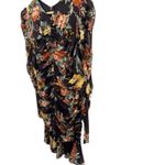 Veronica Beard  Hedera Silk Floral Ruched Mini Dress‎ Oxblood Long Sleeve 6 NWT Photo 3