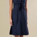 Rachel Parcell  100% Linen Navy Midi Dress Sz XS. Photo 0