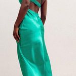 Princess Polly Green Satin Midi Dress Photo 1