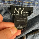 Vintage Denim Shirt Dress 10 Collared Short Sleeve Snap Button Front Cotton 90s Blue Photo 5