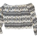 Divided by H&M Off Ivory Black Off the Shoulder Aztec Print Long Sleeve size LG Photo 2