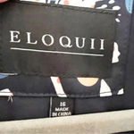 Eloquii  Women’s Size 16 Navy‎ Floral Open Front Jacket Blazer Tie Sleeve Spring Photo 3