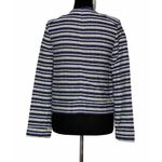 FRNCH  Womens‎ Jacket Blue White Stripe Zip Up Pockets Crew Neck Lined S Photo 1