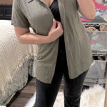 Cherokee  Olive green knit sweater cardigan size large Photo 0