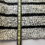 Calvin Klein Crewneck Women Fuzzy Soft White Black Striped Sweater Small Photo 8