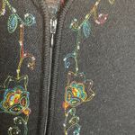 BECHAMEL Black Wool Multicolor Embroidered Zip Up Sweater Vest Womens Size Large Photo 3