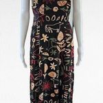Vintage Sharade 90s Black Floral Sleeveless Lace Up Maxi Dress Size 10 Photo 0