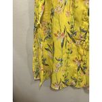 Cato Floral Yellow Gold Sheer Ruffle Sleeve Midi Dress Size 14/16W Photo 3