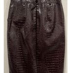 Rachel Comey  Brown Faux Crocodile Leather Pencil Skirt Photo 4