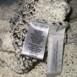 Loft  Cream Open Crochet Knit Drop Shoulder Short Sleeve Fringe Sweater Lg NWT Photo 8