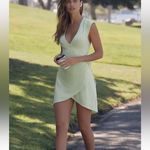 Anthropologie Daily Practice by  Montauk V-Neck Dress Lime Green Size Medium Photo 8