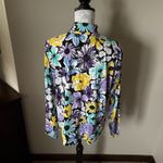 Ibkul Womens Floral Athletic Golf Shirt Top UPF 50 Colorful Xlarge Blue Size XL Photo 3