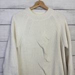 J. JILL Chenille Sweater Chunky Knit Womens Size Large Ribbed Ivory Soft Cozy Photo 1