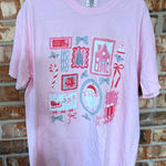 Comfort Colors Light Pink coquette Holiday Collage Graphic Tee Photo 0