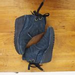Fly London  Blue Suede Ankle Wedge Booties EU Size 37 Photo 5