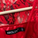 Amazon Red Lace Dress Photo 3