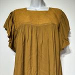 Handmade smocked mustard yellow midi cottagecore dress Photo 1