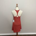 prAna Dress Opal Racerback Shelf Bra Pocket Athleisure Striped Pink Coral Rust Photo 7