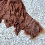 Unique Vintage Vintage Velvet Burnout Silk Dress Sz 6-8 Fur Trim Shawl Y2K Fairy Grunge Runway Photo 13