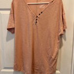 Knox Rose Knox‎ Rose Women Size Medium  V-Neck Shirt Peach Cotton Modal Beachy Photo 0