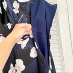 Banana Republic Navy Blue Floral Maxi Dress Women’s Size 2 Satin Photo 7