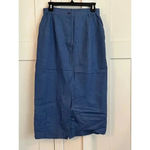 Adolfo  STUDIOS  LINEN COTTON BLEND BLUE MAXI SKIRT SIZE 12 Photo 1