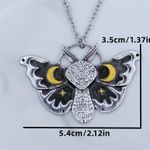 Silver Goth Moth Moon Star Pendant Necklace Photo 4