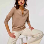 CHAPS NWT  Ralph Lauren Tan Collared Sweater XL Petite Photo 0