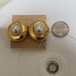 𝅺KENNETH Jay Lane Faux Pearl Gold Tone Earrings Photo 4