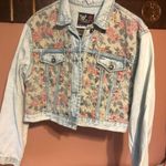 The Vintage Shop Cropped Floral Denim Jacket  Photo 0