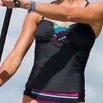 Athleta ‎ Black Samba tankini swim top 34 D/DD Photo 0