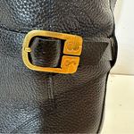 Tory Burch Brook Buckle Tall Riding Boot Pebble Leather Gold Buckle Full Zip W8 Photo 2