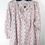 Bit & Bridle  100% Cotton Floral Elastic Cuff Sleeves Button Detail Top Size 3X Photo 0