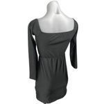 Adika Black Cut-Out Long Sleeve Ruched Tie Sweetheart Neck Mini Bodycon Dress M Photo 1