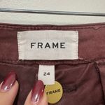 frame denim FRAME Womens Le Crop Mini Boot Pants 24 Bordeaux Coated Mid Rise Denim Wax Red Photo 1