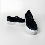 AllSaints Womens 37 Black Suede Slip On Platform Sneakers Casual Streetwear Shoe Size 6.5 Photo 2