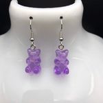 Handmade Purple Teddy Bear / Gummy Bear Earrings Photo 0