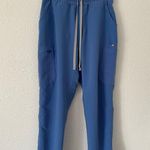 FIGS  High Waisted Yola Skinny Scrub Pants in capri blue sz small Photo 2