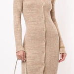 Anna Quan Misha Rib Knit Cardigan Dress Sz. 10 (US 6) Tan Photo 0