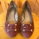 Dana Buchman  Alexandria Aubsde Suede Leather Buckle Wedge Heel Women's Sz 8.5M Photo 0