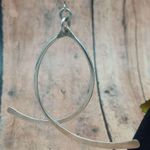 Art Deco Abstract Cross Bar STERLING 925 Statement Dangle Earrings Silver Photo 2