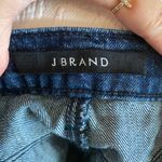 J Brand NWOT dark washed distressed mini a-line denim skirt Photo 2