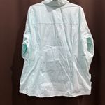 Lane Bryant  Aqua Pleated Fitted Button-Up Blouse Folded Cuffs Size 20 NWT Photo 1