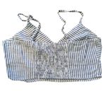 Universal Threads Never Worn! Nautical Blue and White Striped Crop Top Photo 1