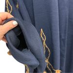 Vintage Wool Cape Zlata Navy Wool Blend Cape with Fur Detail, One Size EUC Blue Photo 6